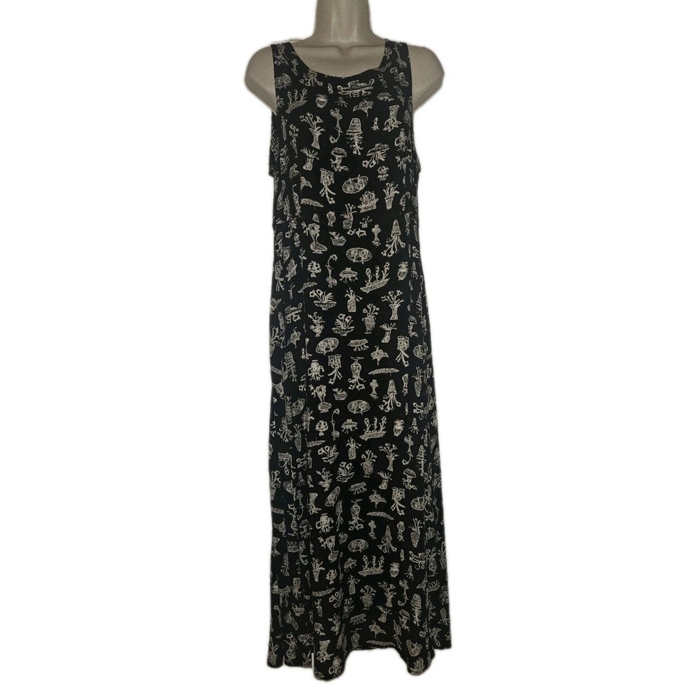 Vintage‎ Rabbit Designs Boho Floral Sleeveless Maxi Dress Womens  10 Cottagecore